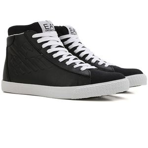 Emporio Armani EA7 high top Leather Black Sneakers